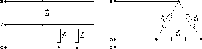 Receptores conectados en triángulo